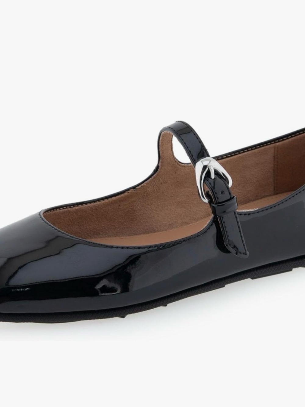 Aerosoles Black Patent Mary Jane Flats with Buckle Strap - Picture 2 of 2